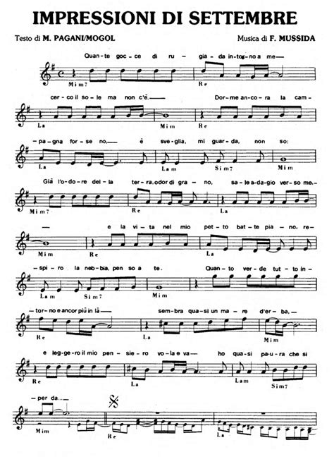 IMPRESSIONI DI SETTEMBRE Sheet Music Easy Sheet Music