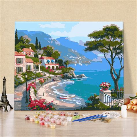Pintura Guiada Por Números - pintura numerada Pintura Por Números Cenário cura pintura numero por ...