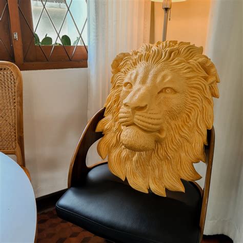 Large Lion Head Wall Decor Faux Taxidermy Yellow Lion Head Etsy Israel