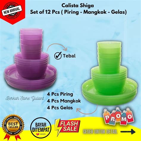 Jual Piring Plastik Tebal Cantik Piring Saji Satu Set Calista Shiga 12