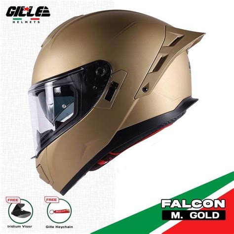 Gille 883 Falcon Solid Full Face Dual Visor Double D Ring Lock Helmet W