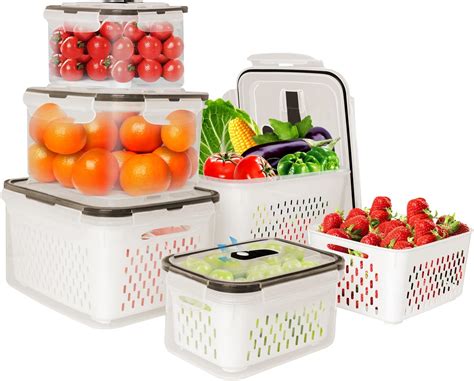 Amazon Gsafeme Pcs Large Fruit Containers For Fridge With Handle