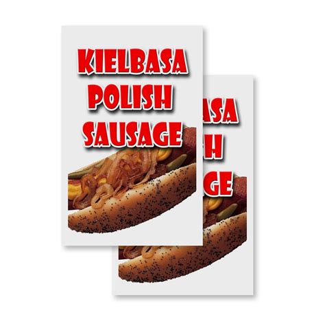 Kielbasa Polish Sausage 2 Pack 24 X 36 Vinyl Decals Sign Insert