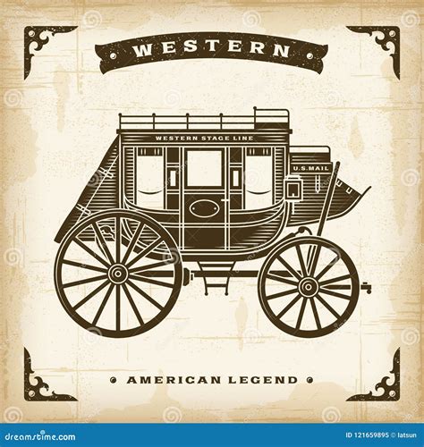 Vintage Western Stagecoach Stock Illustration | CartoonDealer.com ...