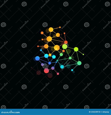 Interconnected Colored Big Data Technology Gears Stock Photo