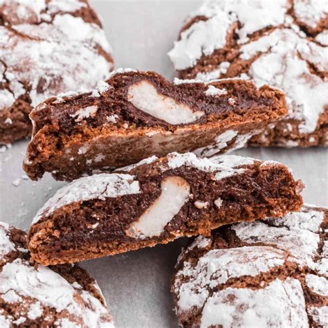 Peppermint Patty Stuffed Chocolate Crinkle Cookies ⋆ Real Housemoms