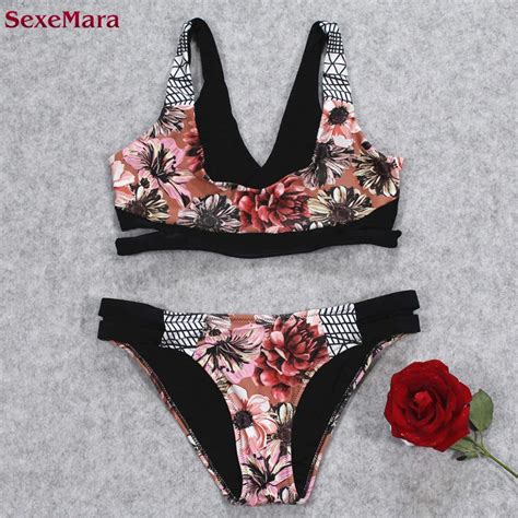 Sexemara Flower Print Bikini Summer Bathing Suit Brazilian Biquini Sexy