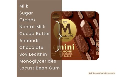 Magnum Mini Almond Vanilla Ice Cream Bars Nutrition