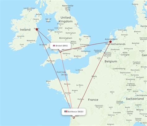 All Flight Routes From Bristol To Bordeaux BRS To BOD Flight Routes