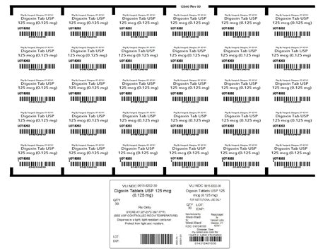 Digoxin By Ncs Healthcare Of Ky Inc Dba Vangard Labs Digoxin Tablet