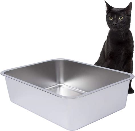 Amazon Dimaka Stainless Steel Litter Box For Cat And Kitten 6