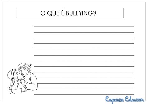 Atividade Cartilha contra o Bullying para montar a turma ESPAÇO