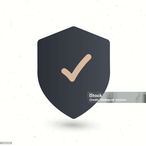 Shield With A Checkmark In The Middle Privacy Security Protection Icon Concept Stock Vector