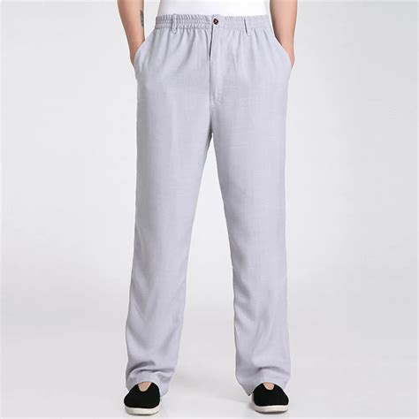 Shanghai Story Traditional Chinese Clothing Mens Linen Pants Long