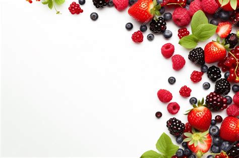 Premium AI Image | Berries border isolated on white background with copy space for your text