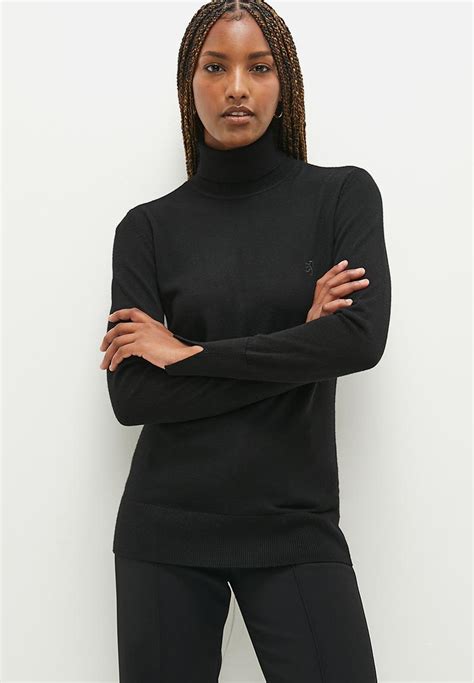 Brielle Merino Polo Neck Black Pringle Of Scotland Knitwear