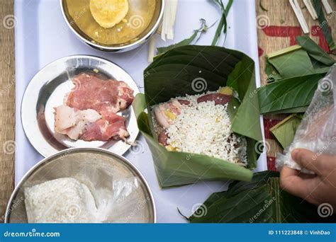 Making Chung Cake by Hands Closeup, Chung Cake is the Most Important ...