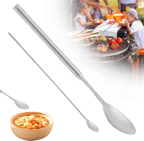 Extendable Fork Spoon Stainless Steel Telescopic Fork And Spoon Set