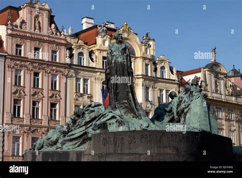 Statue of Jan Hus in the Old Town Square, Prague Stock Photo - Alamy