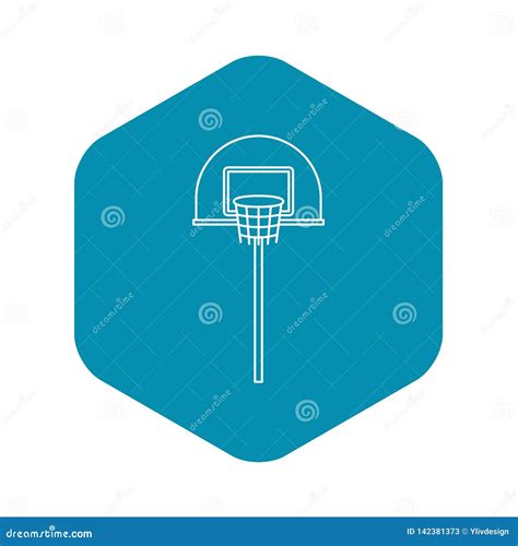 Ícone Exterior Da Aro De Basquetebol Estilo Do Esboço Ilustração do