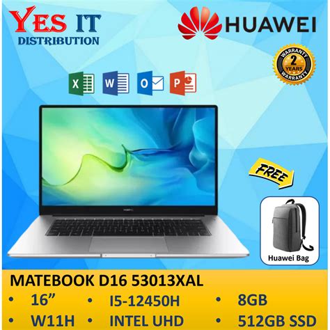 Huawei Matebook D16 2024 16 Intel Core Laptop I5 12450h 8gb16gb