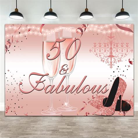 Ticuenicoa 7×5ft Happy 50th Birthday Backdrop Women 50