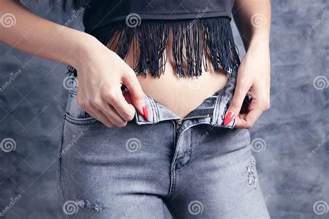 Girl Takes Off Her Pants Stock Image Image Of Person 235720677