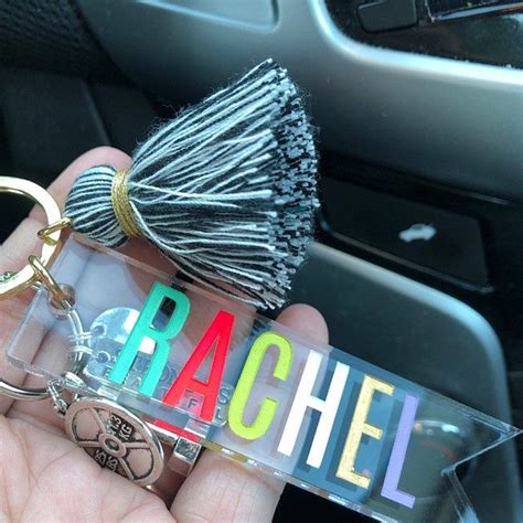 Personalized Name keychain Custom Tassel Clear keychain | Etsy Monogram ...