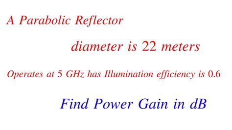 How To Find Power Gain Of Parabolic Reflector In Decibels Antennas