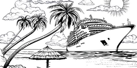 Cruise Ship Coloring Sheet Coloring Pages