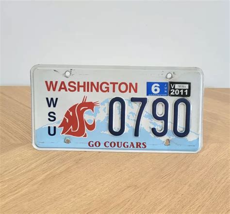 ANCIENNE PLAQUE D IMMATRICULATION Americaine WASHINGTON Wsu Car