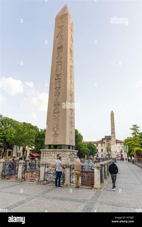 Obelisk Of Theodosius In Sultan Ahmet Park Istanbul Turkey Stock