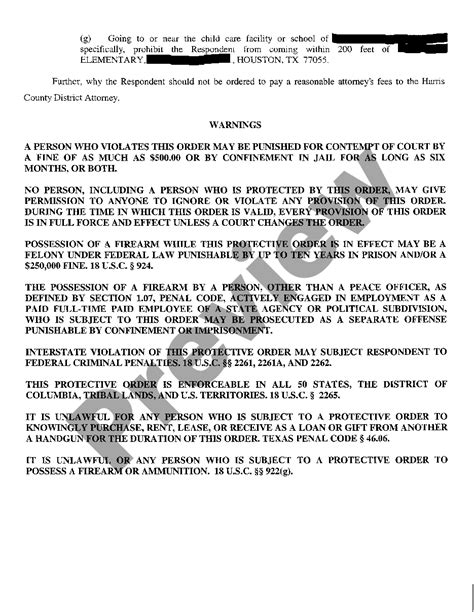 Texas Temporary Protective Order And Show Cause Order US Legal Forms