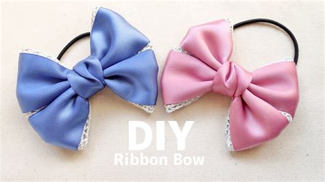 【縫わない🎀】簡単！ダイソーのリボンで♪ダブルリボンヘアゴムの作り方 100均diydaisoキッズレース No Sew How To