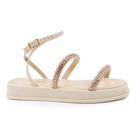 Sand Lia Flatform Sua Cia Nude Cristais