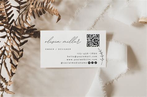 Business Card Template Qr Code Printable Business Card Etsy