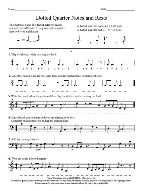 0023 Dotted Quarter Notes | PDF | Rhythm And Meter | Rhythm ...