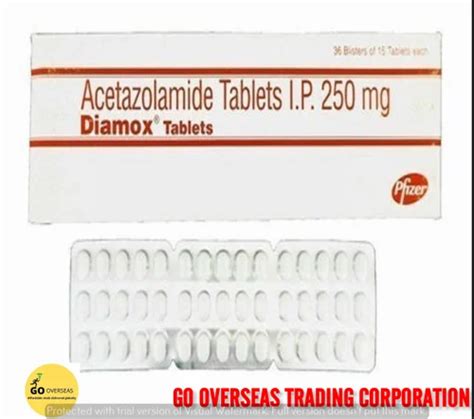 Acetazolamide 250mg Diamox 250mg Tablets Per Strip Of 10 Pills Non Prescription At ₹ 100 Box