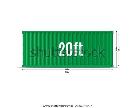 Cargo Ship Container Mockup Dimensions Scheme Stock Vector (Royalty ...