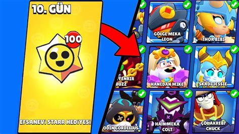 ÜCRETSİZ 100 TANE EFSANEVİ STARR HEDİYESİ AÇTIM Brawl Stars