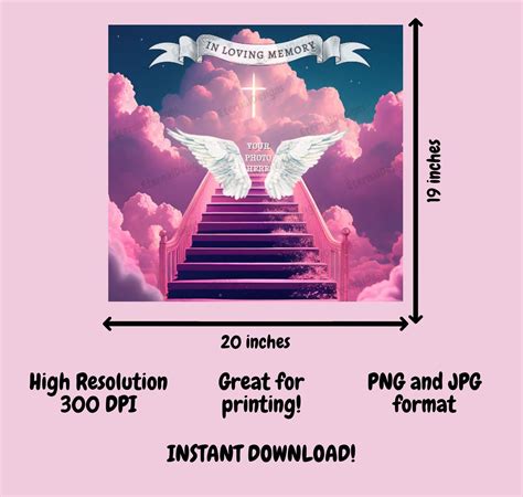 Pink Heaven Background PNG Memorial Background Stairs to - Etsy