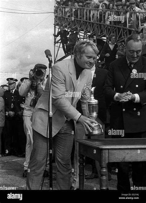 American golfer Jack Nicklaus receives the Open Championship Trophy ...