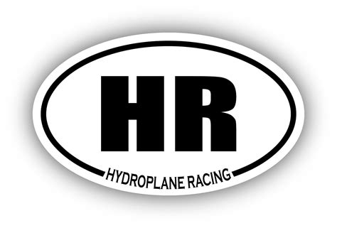 Hydroplane Racing Hr Oval Bumper Sticker 3m Vinyl Decal 3 In X 5 In