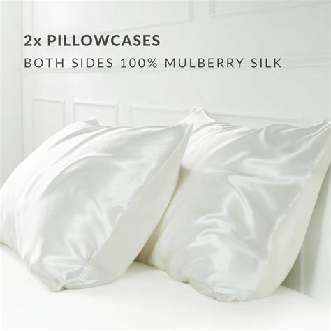 2x Pure 22 Momme Mulberry Silk Pillowcases Both Sides Silk 80