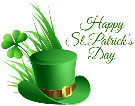 St Patricks Day Hat and Shamrock Transparent PNG Clip Art Image | St ...