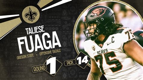 2024 NFL Draft OT Taliese Fuaga Oregon St Round 1 Pick 14 To New