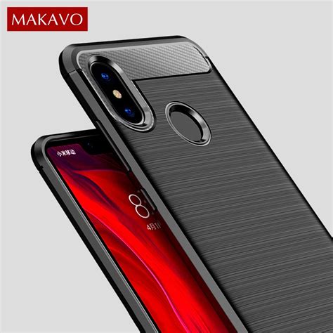 MAKAVO Fundas For Xiaomi Redmi Note 6 Pro Simple Brushed Silicone