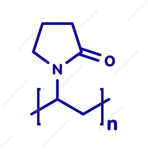 Polyvinylpyrrolidone Polymer Chemical Structure Stock Image F027