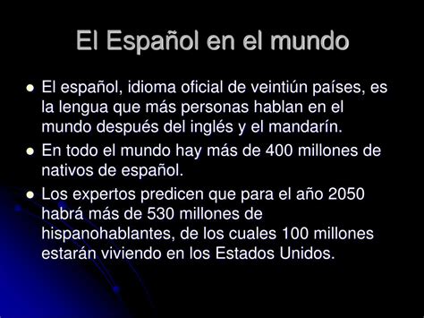 PPT El Español en el mundo PowerPoint Presentation free download