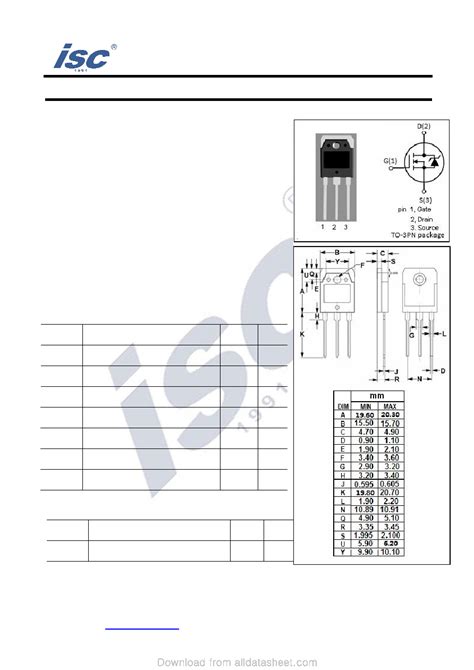 ISCN18117 Datasheet 1 2 Pages ISC Isc N Channel MOSFET Transistor